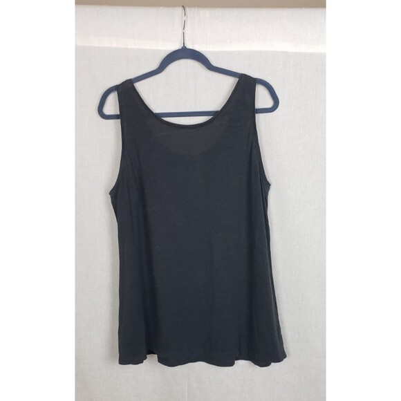 Eileen Fisher Tank Top L Gray Slub 100% Linen Beaded Party Holiday Casual - Picture 2 of 9